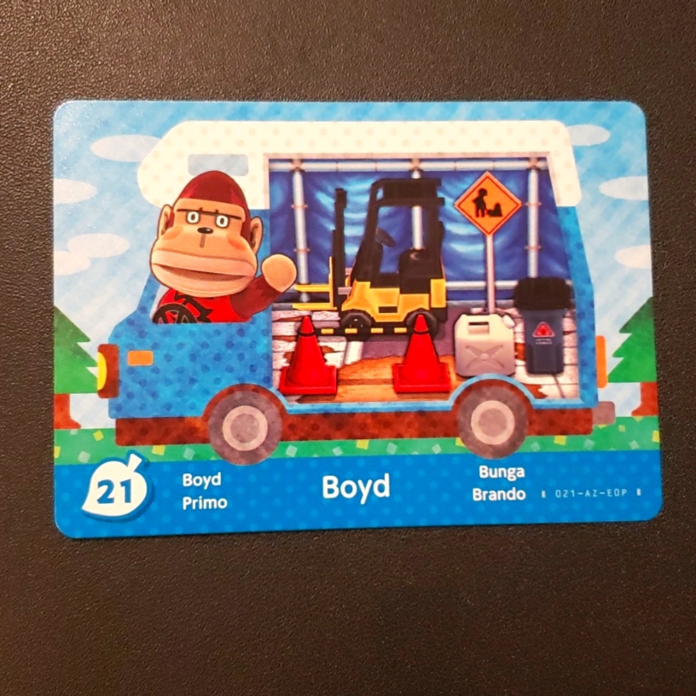 Boyd 21 welcome amiibo animal crossing RV series card